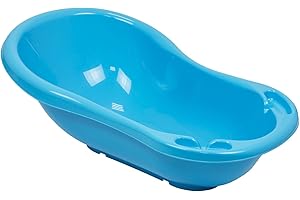 keeeper Ergonomische Babywanne, Ab 0 bis ca. 12 Monate, Little Duck Dekor, 84 cm, Wiktoria, Blau