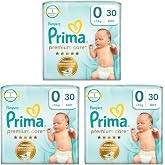 Prima Baby Diaper Premium Care Number 0 30 Pieces 3 pack