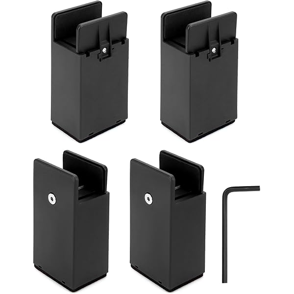 Set Van 4 Stoelverhogers Verstelbaar Van 0 Tot 38 Mm - 10 Cm Meubelverhogers Met Bevestigingsschroeven Zwart