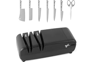 AIRCOVER Elektrischer Messerschärfer, 2-stufiger Messerschärfer Elektrisch für zu Hause, Multifunktionsmesser Scherenschleifmaschine