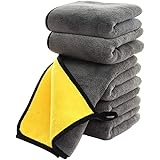 SOFTBATFY Ultrasoft, Large, Thick and Quick Drying Car Microfiber Cleaning Cloth Towel 800GSM Polishing Waxing Auto Detailing