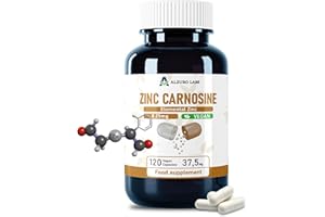 Alzuro Labs Zinc Carnosine Supplement – High Dose 37.5mg x 120 Vegan Capsules with Highly Bioavailable Formula | Supports Gut & Digestive Health, Helps Reduce Acid Reflux | Non-GMO, GMP & Lab Tested