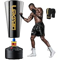 LEKÄRO Sacco Boxe da Terra, Sacco da Boxe Autoportante MMA con Base a 12 Potenti Ventose, kit per allenamento per MMA, muay t