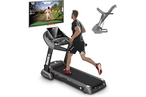 ‎FITENGINE FitEngine Laufband RACE18 | Profi Laufband extra leise 8 Zonen Dämpfung | bis 150 kg Traglast | 15% automatische Steigung, Klappbar | 7 PS bis zu 18 km/h | großes Display, Lautsprecher & Bluetooth
