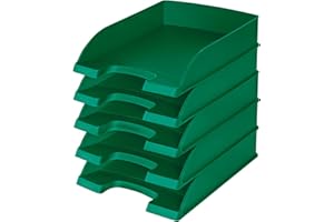 Leitz 52270055 Kosz na listy, format A4, 5 sztuk, w jakości premium, możliwość łączenia z serią Plus, kolor zielony