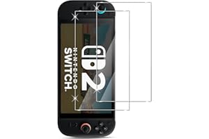 Holilo Vetro Temperato Pellicola per Nintendo Switch 2【2 Pezzi】 Pellicola Protettiva, Pellicola Durezza 9H Senza Bolle Protezione Schermo HD Anti-graffio Anti-Impronta