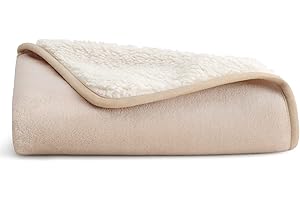 LE SURE Couverture imperméable lavable pour chien - 80 x 60 cm - Couverture polaire pour petits chiens et chats d'intérieur - Protection personnalisée pour lit et canapé - Avec peluche douce - Crème