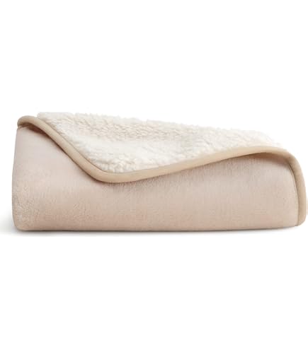 Couverture Imperméable Pour Chien Et Canapé Dreamzie – 152x203 Cm, Réversible Polaire/sherpa, Lavable Machine, Beige
