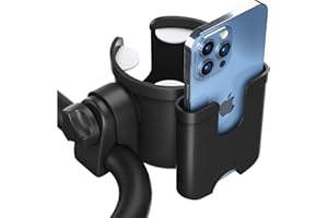 ZUGATI Stroller Cup and Phone Holder, Universal Pushchair/Pram Cup holder, Baby Bottle Holder, Buggy Clip Cup Holder Organiser - Stroller Phone Holder Wheelchair Cup Holder