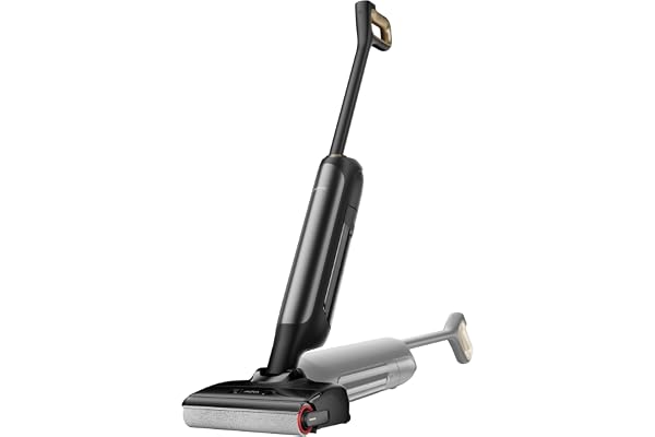 Mova M10 Aspirateur eau et poussière, portée à plat de 180°, flexible et pivotant à 90°, poids de 0,9 kg en main, lavage de brosse 75 °C + séchage air chaud 5 min, anti-anchevêtrement,aspiration 18kPa