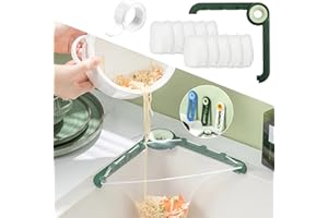 JASTOWN Filtro triangolare pieghevole per lavello,Rete di filtraggio per lavello ad angolo,Filtro triangolare per Lavello da Cucina Per Avanzi Di Cucina,con 100 pezzi di sacchetto di filtraggio (verde)