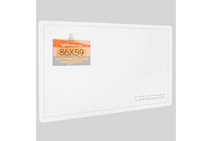 LIGHTOMORROW Notice Board, 86 x 59 cm Felt Board - Decorative Notice Board, Cork Board Alternative for Wall, Foldable Picture Board with Self-Adhesive Vision Board Prayer Board and 20 Push Pins - White