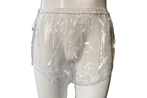 Haian Pantalones de plástico para incontinencia de adultos (XL, transparente)