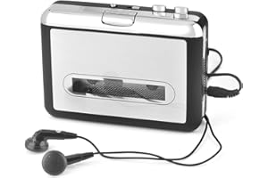 BINDPO Cassette Player, USB assette-to-MP3 Converter Plug and Play Tape to MP3 Music Player with Headphones for Windows 2000 / XP/Vista/Win 7