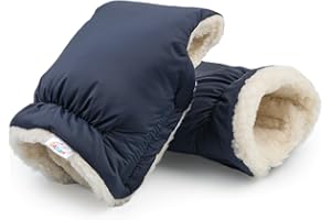 DANKA® Handwärmer Kinderwagen Handschuhe Handmuff mit warme Fleece und Baumwolle Innenseite Wasserdicht und Winddicht Stroller Handmuff Universalgröße für Kinderwagen, Buggy (Dunkelblau)