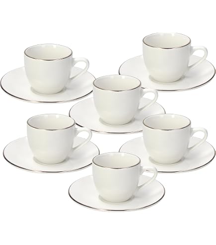 Bormioli Rocco Set 6 Tazze Da Tè Con Piattini – Opale Ebro CL25 – Eleganza E Tradizione Italiana Per La Tua Tavola. Il Regalo Perfetto Per Gli Amanti Del Tè.