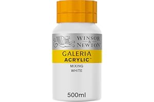 ‎WINSOR & NEWTON Winsor & Newton 2150415 Galeria Acrylfarbe, hohe Pigmentierung, lichtecht, buttrige Konsistenz, 500 ml Topf - Mischweiß