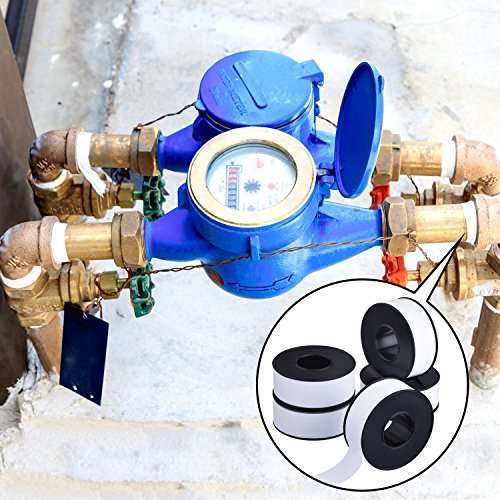 Mudder 5 Rollen 19 mm Breite 20 m Länge Industrielle Dichtband PTFE Tape für Rohrverbindungen, Schwarzer Rolle - 2