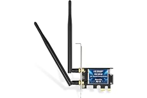 EDUP Scheda WiFi 6E Bluetooth 5.2 PCIE WLAN Intel AX210 5400 Mbit/s WLAN, adattatore scheda di rete 802.11AX DualBand 2.4 Ghz/5 Ghz antenna AX210 per PC Desktop Windows 10&11 64 bit