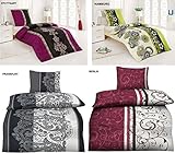 Naturawalk Bettwäsche Garnitur, high Class, 2, 4 oder 6 teilig Microfaser mit RV ?135x200 und gratis Gesichtstuch- Grösse 135x200 cm / 80x80 cm 4 TLG, Farbe Berlin
