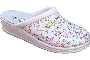 Sanital Light 1350 - Sabot pour Femme en Cuir pour la Maison avec Une Premiere Anatomique en Cuir Anti-Shock