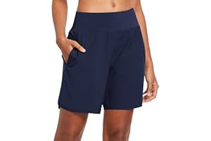baleaf Women's Running Shorts 2 in 1 High Waisted Gym Shorts Quick Dry with Back Zipper Pockets for Yoga Workout