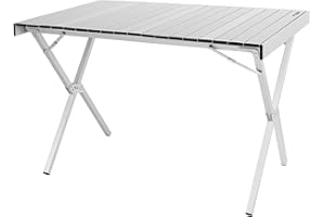 AKTIVE Mesa Plegable Camping, 108 x 71 x 72 cm, Topes Antideslizantes, Tablero y Estructura Aluminio, Soporta 30 kg, Plegado Compacto, Bolsa Transporte asa Hombro, Mesas Plegables (63050)