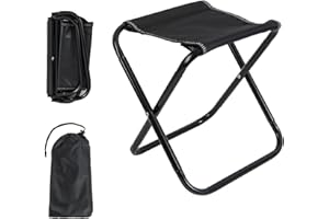 JHXHHTHONGTONG Outdoor Hocker Klappbar,Camping Aluminium Klapphocker Faltbar Campinghocker Kompakt Leicht Klein Tragbar Angelhocker mit Tragetasche,26.5x26.5x22cm,belastbar bis 120kg,für BBQ Wandern Reisen Picknick