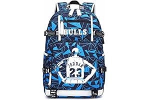 Lorh's store Giocatore di Basket Jordan Luminoso Zaino da Viaggio Studente Zaino Fan Bookbag per Uomo Donna