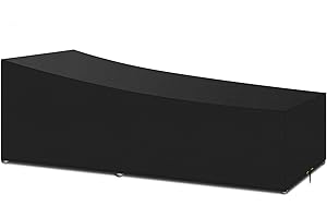 PATIO PLUS Sonnenliege Abdeckungen Wasserdicht, 420D Oxford Stoff Liege Stuhlabdeckung Outdoor Garten Sonnenliege Abdeckung Winddicht Anti-UV Heavy Duty 220x80x35/55cm Schwarz