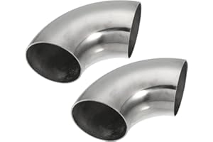 X AUTOHAUX 2pcs OD 2.75 Inch 90 Degree 1.5mm Thickness Car Exhaust Elbow Pipe