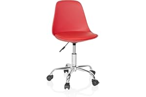hjh OFFICE 742013 Silla Giratoria para Niños Fancy II Piel sintética Rojo, Sillas de Escritorio Infantiles, Ajustable en Altura, Silla Juvenil