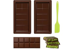 MAIXINNEW 2 Piezas Molde de Silicona para Chocolate Dubai, Moldes de Chocolate Profundo con Raspador, Moldes para Barra para Tartas de Chocolates