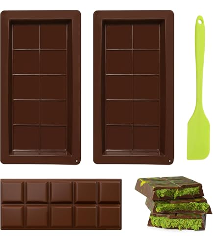 Stampo Per Cioccolato Dubai 2 Pezzi In Silicone - Tavoletta Profonda Per Cioccolatini, Torrone E Dolci Fatti In Casa - Antiaderente E Resistente Al Calore