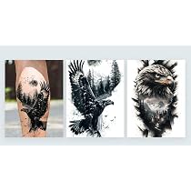 Temporäre Adler-Tattoos – 2 Blätter, Je 20x12 Cm, Haltbarkeit 2-5 Tage, Wasserfest & Leicht Entfernbar