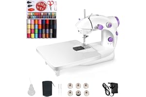 Outbit Mini Electric Sewing Machine Set, 202A Beginner Sewing Machine with Expansion Board and 99pcs Needlework Set