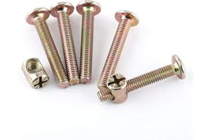 WALFRONT Tornillo para Muebles, 10 Piezas M6 Tornillos para Muebles de Acero al Carbono con Tuercas de Barril Tuerca Conector Tuerca Sujetador(60mm)