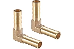 PATIKIL 8mm 90° Barb Ottone Flessibile Raccordo, 2pz Gomito Tubo Tubatura Connettore Attacco