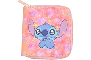 BSNRDX cartoon Portefeuille en cuir pour cartes d'identité, cartes de crédit, monnaie, porte-monnaie, porte-monnaie, cadeau mignon, sac à main Kawaii, porte-monnaie, cartes, fermeture éclair 25,4 x 25,4 cm