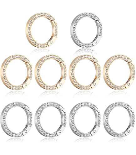 Anelli A Moschettone Con Strass - 15 Pezzi | Portachiavi, Borse, Cinture | Per DIY E Accessori - Foto 12