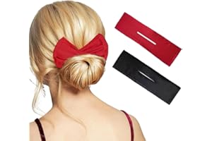 TSUWNO Lot de 2 Bandeaux pour Chignon Magique - Coiffure Donut Bun Maker - Accessoires Cheveux avec Pinces en Tissu pour Machine à Brioches Réutilisable - pour Un Chignon Impeccable