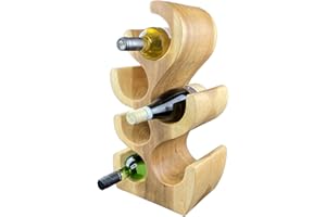 FAHOME Weinregal Stehend Massiv Holz (50/70/100x27x18) Freistehender Weinhalter Massivholz Flaschenhalter (6 Flaschen - 50x27x18cm)