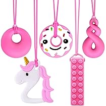 Collier à Mâcher Sensoriel En Silicone - Pendentif Apaisant Pour Enfants, TDAH, Besoins Sensoriels