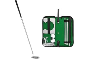 BuyWeek Set Putter da Golf, Attrezzatura da Allenamento da Golf Portatile Putter Set con 2 Palline Borsa da Trasporto con Cerniera per Casa Ufficio