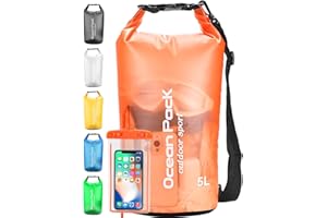 Henrycares Dry Bag wasserdichte Tasche, 20L 10L 5L 2L Wasserdichter Packsack mit Schultergurt und Wasserfester Handyhülle, Schwimmen, Baden, Strand, Kanu, Stand Up Paddling, Tauchen