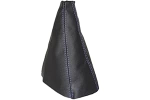 The Tuning-Shop Ltd For Picanto I 2004-10 Gear Stick Gaiter Black Genuine Leather Blue Stitching