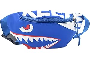 Dzxin Bauchtasche Kinder, HaiTaillentasche, Gürteltasche Hai, Bauchtasche für Kleinkinder, Mädchen und Jungen, Laufen, Wandern, Reisen, Sport, Shark Kids Waist Fanny Pack (Hai-Blau)
