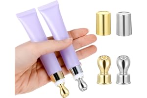 Andibro Tubi da spremere vuoto per crema per gli occhi, 2 pezzi, tubetti per lucidalabbra, flaconi da spremere per oli essenziali, per cosmetici, trucco e articoli da toilette