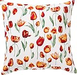Erwin Müller Kissenhülle mit Druckmotiv Tulpen rot Größe 40x40 cm