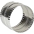 Deflecto 4” Duct Connector, Aluminum with Bead and Crimp, Silver, 3” long (DAC4C)